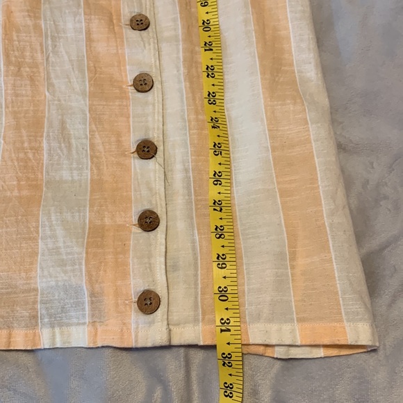 Rip curl Havana Stripes Spaghetti Strap Mini dress Button down cotton linen NWOT - Picture 3 of 7